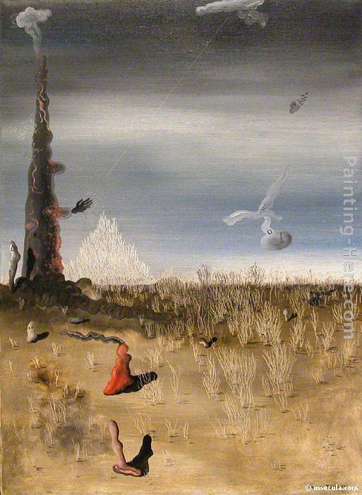 Extinction des lumieres inutiles painting - Yves Tanguy Extinction des lumieres inutiles art painting